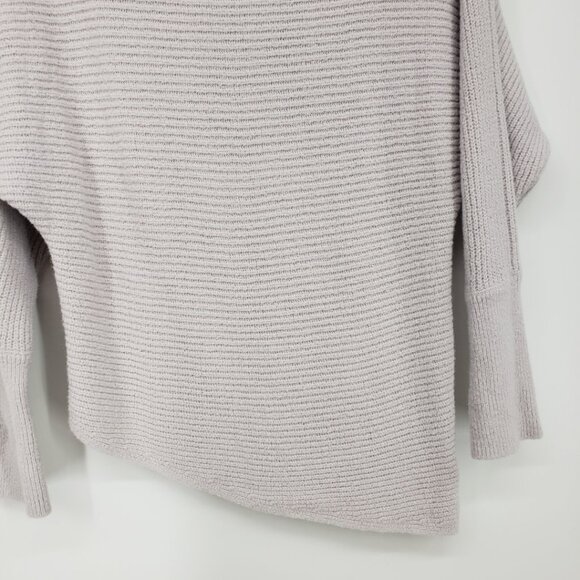 Express Asymmetric Hem Ribbed Knit Pullover Tunic Sweater XS Womens Pale Gray - Picture 6 of 10